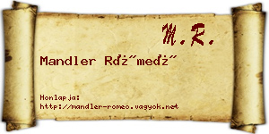 Mandler Rómeó névjegykártya